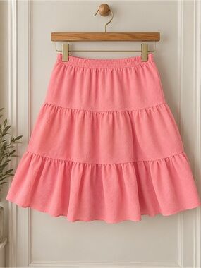 HYFVE Pink Tiered Midi Skirt | M